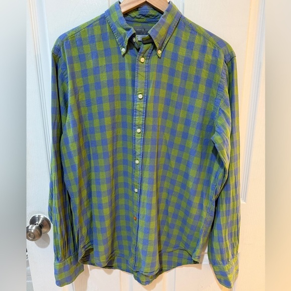 Thomas Dean Linen Checkered Men's Shirt - Picture 2 of 5